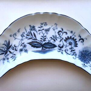 Vintage Kalk Blue Onion Porcelain Crossed Sword Mark Candy Lemon Serving Dish #2